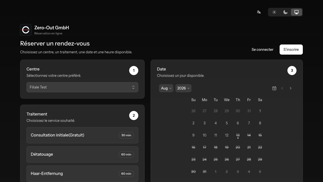 Réservez votre rendez-vous