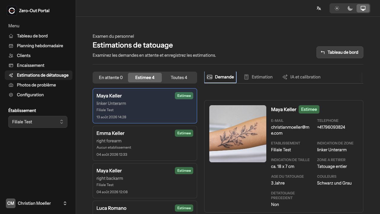 Estimation de tatouage assistée par IA