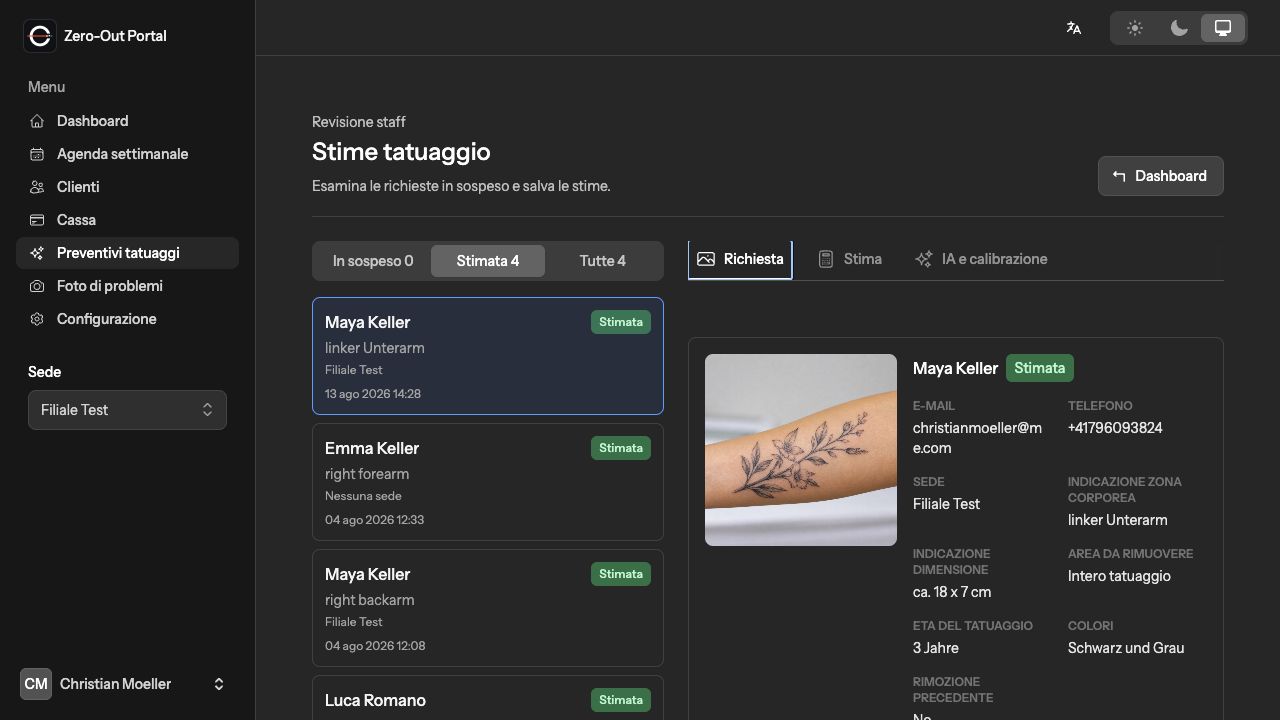 Stima tatuaggio assistita dall’IA